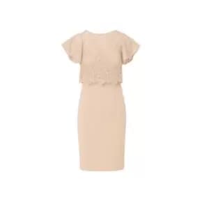 Adrianna Papell Sequin Guipure Crepe Dress - Pink