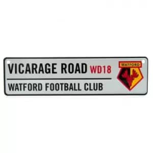 Watford FC Vicarage Road Window Sign (7cm x 26cm) (Grey/Black/Red)