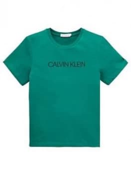 Calvin Klein Jeans Boys Short Sleeve Logo T-Shirt - Green