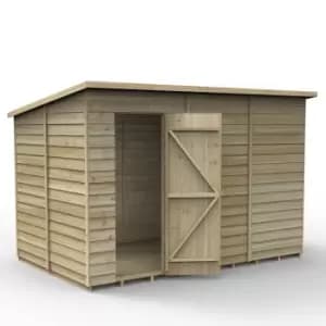 Forest Garden 10X6 Ft Pent Overlap Wooden Shed With Floor (Base Included)