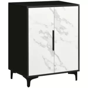 Stylish Storage Cabinet w/ 2-tier Storage Shelf for Living Room