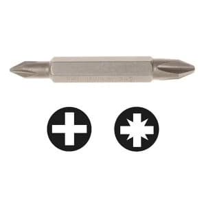 IRWIN Screwdriver Bits PH1/PH2 Double-Ended 50mm (Pack 2)
