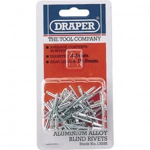 Draper Aluminium Pop Rivets 3.2mm 10.8mm Pack of 50