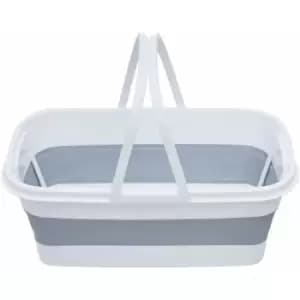 Premier Housewares - Collapsible Rectangular Basket Multipurpose And Portable With Handles Made from Sturdy pp And Eco-friendly Rubber 27 x 18 x 48