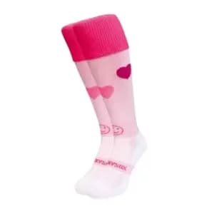 Wacky Sox Love Heart Football/Rugby Socks Snr - Pink