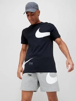 Nike Swoosh Graphic T-Shirt - Black, Size S, Men