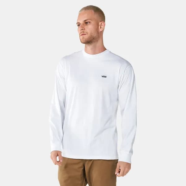 Vans White Classic Long Sleeve T-Shirt White Male M 208383UK