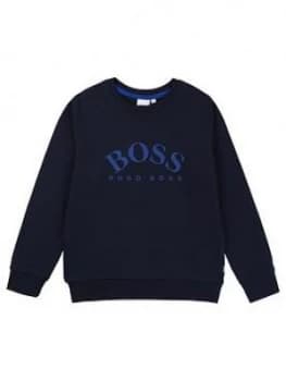 Hugo Boss Large Logo Crew Neck Sweatshirt Navy Size 14 Years Kids