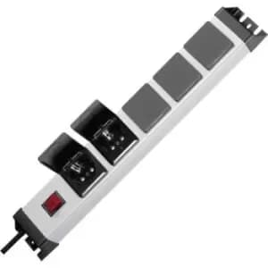 Kopp 227320017 19 power strip 5x Silver, Black PG connector