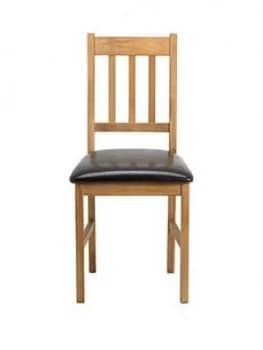 Julian Bowen Pair Of Coxmoor Solid Oak Dining Chairs