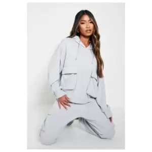 I Saw It First Oversized Utility Pocket Jogger - Grey