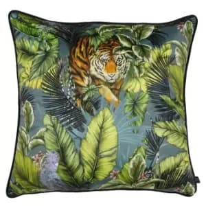 Prestigious Textiles Bengal Tiger Twilight Cushion Cover (55cm x 55cm) (Multicoloured)