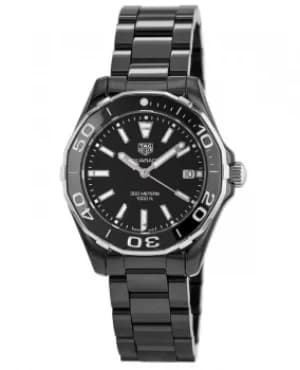 Tag Heuer Aquaracer Lady 300M 35MM Black Ceramic Womens Watch WAY1390.BH0716 WAY1390.BH0716