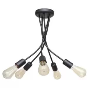 Harvard Multi Arm Semi Flush Ceiling Light Black 40cm