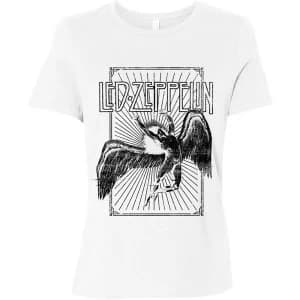Led Zeppelin - Icarus Burst Ladies Large T-Shirt - White