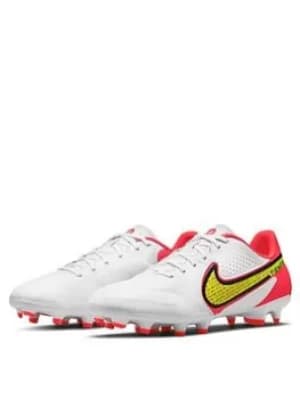 Nike Mens Tiempo 9 Academy Firm Ground Football Boot, White, Size 7, Men
