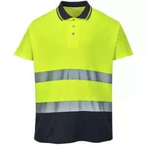 Portwest - S174YNR4XL - sz 4XL Two Tone Cotton Comfort Polo - Yellow/Navy - Yellow/Navy
