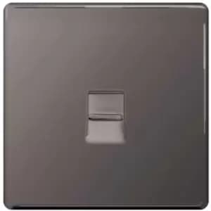 BG FBNBTM1-01 BG Black Nickel 1 Gang Master Telephone Socket - Black