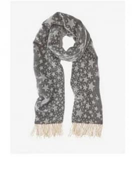 Mint Velvet Star Side Scarf - Dark Grey