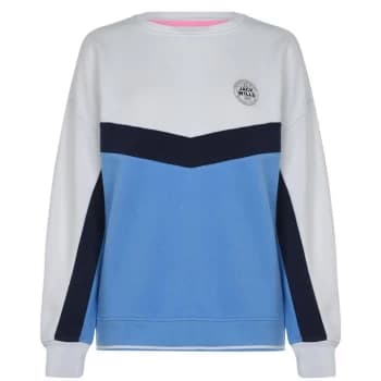 Jack Wills Eyethorne Colour Block Crew Neck Sweatshirt - Pale Blue