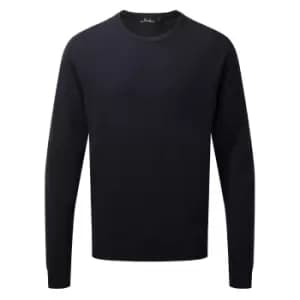 Premier Adults Unisex Cotton Rich Crew Neck Sweater (3XL) (Navy)