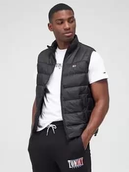Tommy Jeans Essential Light Down Padded Gilet - Black, Size S, Men