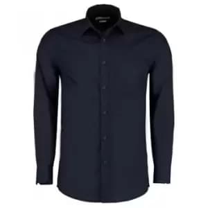 Kustom Kit Mens Long Sleeve Tailored Poplin Shirt (15) (Dark Navy)