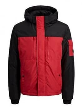 Jack & Jones Boys Padded Colourblock Windbreaker - Red, Size Age: 10 Years