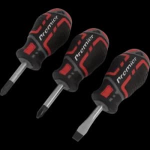 Sealey 3 Piece GripMAX Stubby Screwdriver Set