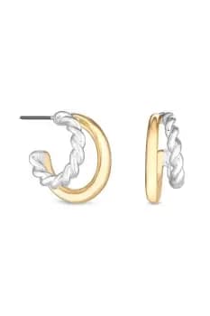 Two Tone Plated Hoop Earrings