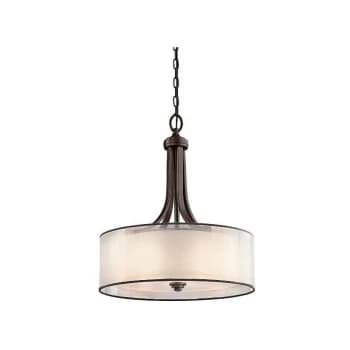 Lacey - 4 Light Large Round Ceiling Pendant Mission Bronze, E27 - Elstead
