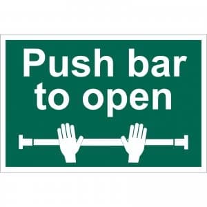 Draper Push Bar To Open Sign 300mm 200mm Standard