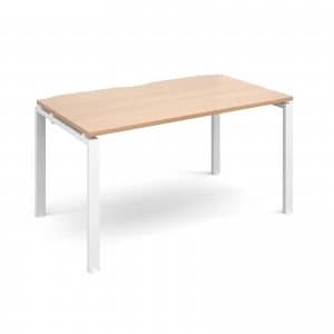 Adapt II Starter Unit Single 1400mm x 800mm - White Frame Beech top