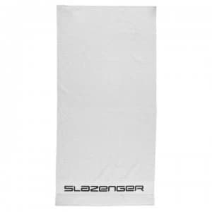 Slazenger Logo Swim Towel - White/Black