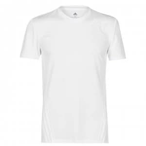 adidas Mens Aeroknit 3-Stripes T-Shirt Slim - White