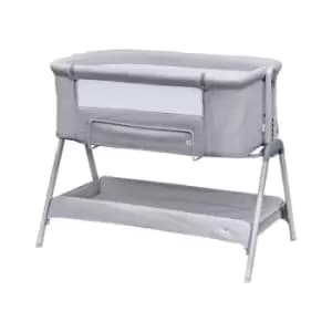 Snoozie Bedside Crib Antarctica Grey Side Co Sleeper Baby Cot with Breathable Mesh Panel and Travel Bag - Antarctica Grey