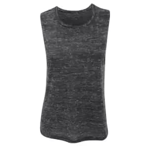 Bella Ladies/Womens Flowy Scoop Muscle Tee / Sleeveless Vest Top (M) (Black Marble)