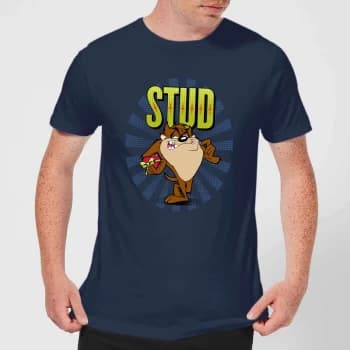 Looney Tunes Stud Taz Mens T-Shirt - Navy - XS