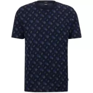 BOSS Tiburt Monogram T-Shirt - Blue