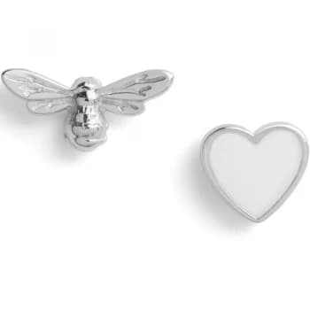 Olivia Burton You Have My Heart White And Silver Stud Jewellery