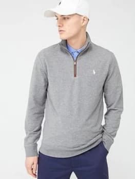 Polo Ralph Lauren Golf Golf Terry Half Zip Midlayer Top - Grey Heather Size M Men