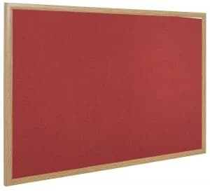 Bi-Office Earth-It Exec Red Felt Ntcbrd Oak Frme 120x90cm