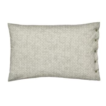 Bedeck of Belfast Yuna Standard Pillowcase Pairs - Sage/White