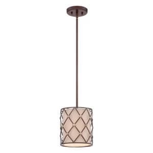 1 Light Ceiling Mini Pendant Copper Brown Lattice, E27