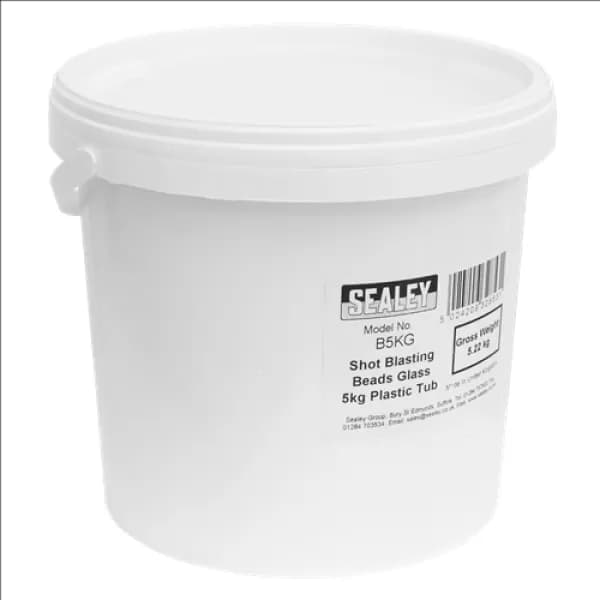 Genuine SEALEY B5KG Shot Blasting Beads Glass 5kg Plastic Tub
