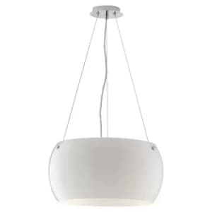 EQUATORE 3 Light Cylindrical Pendant Ceiling Light White 40x20cm