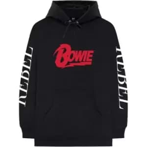 David Bowie - Rebel Rebel Unisex Medium Pullover Hoodie - Black