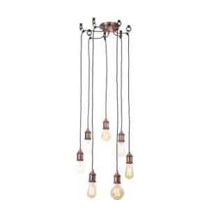 Inlight Padua 7-Light E27 Pendant Cord Set Copper & Black