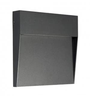 Flush Wall Lamp Large Square, 6W LED, 3000K, 266lm, IP54, Anthracite
