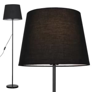Charlie Black Floor Lamp with Black Aspen Shade